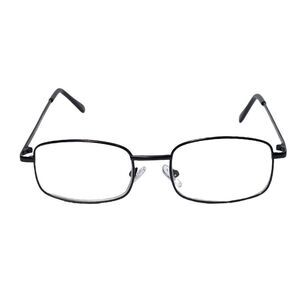 Reading Glasses 2.50 Rectangular Black Metal Readers